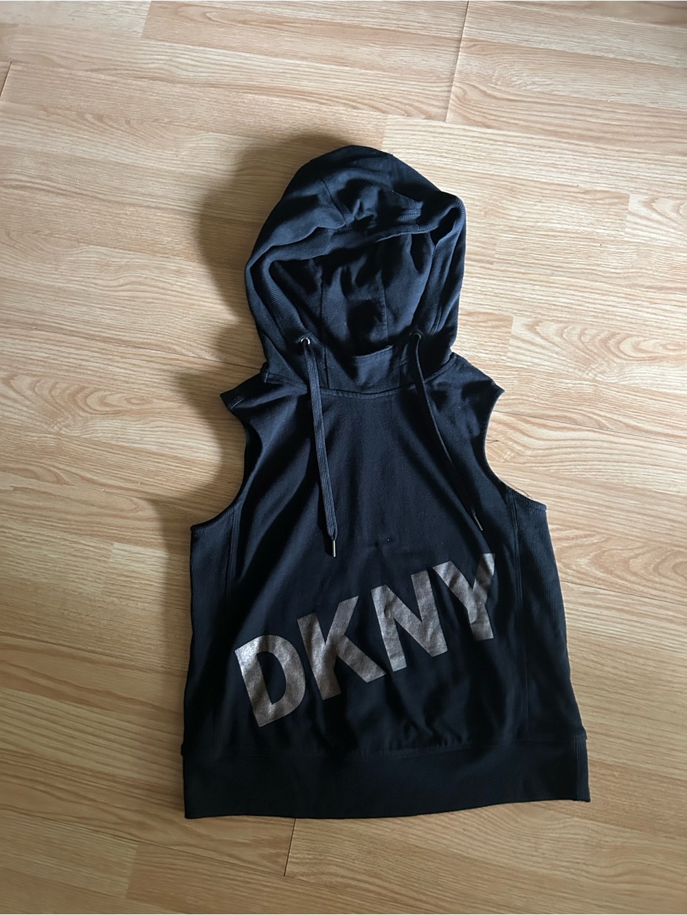 DKNY Sport Black Sleeveless Athletic Hoodie Women’s Small